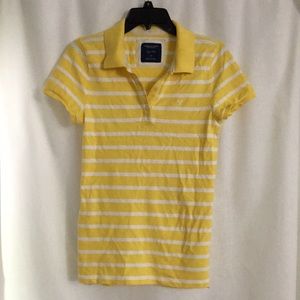 Yellow stripes AEO polo